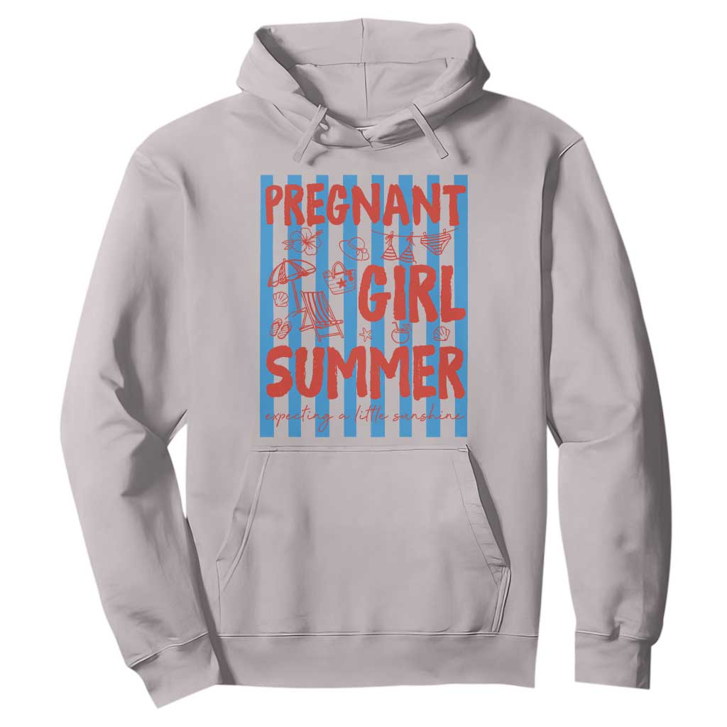 Pregnant Girl Summer Hoodie Funny Beach Pregnancy Announcement TS14 Ice Gray Print Your Wear