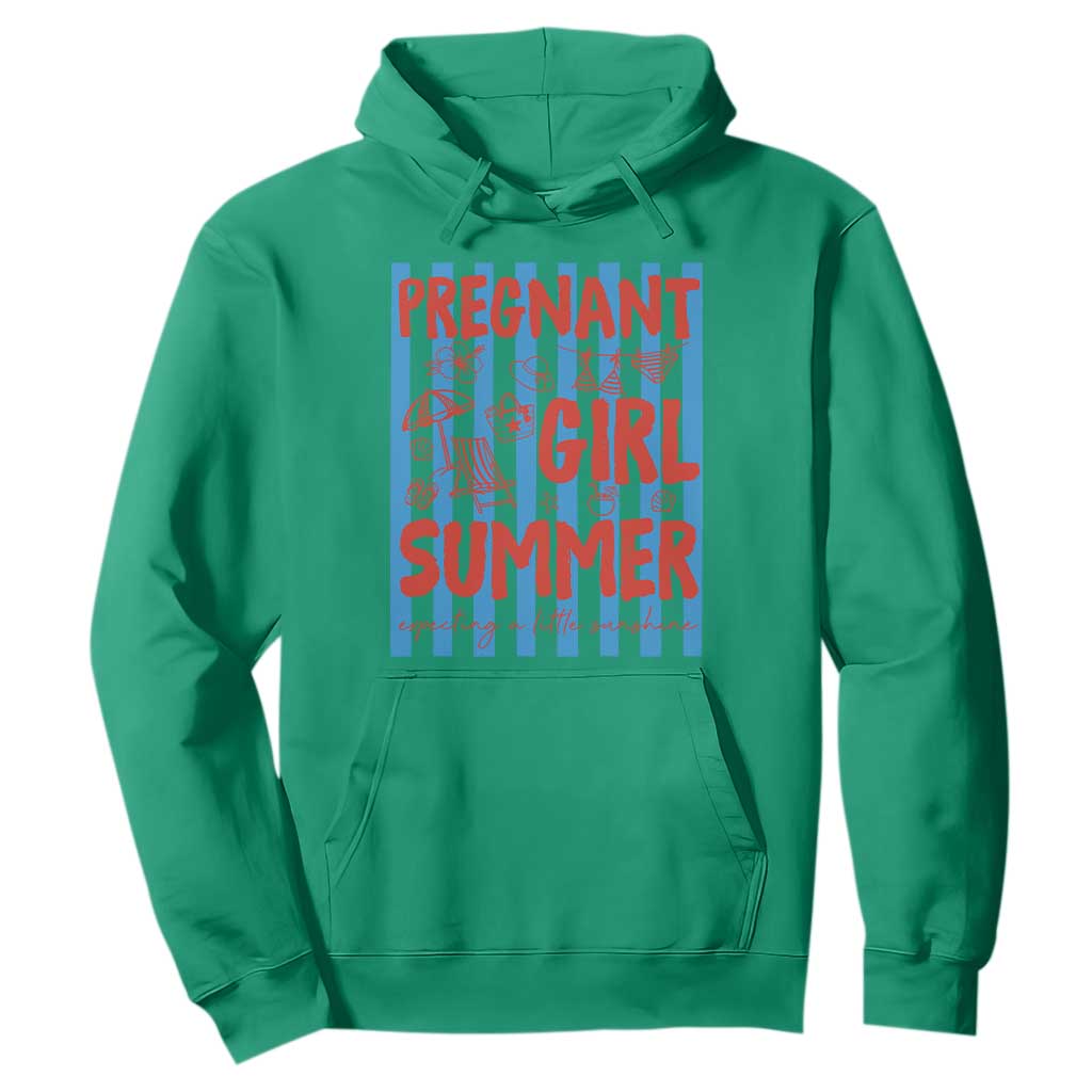 Pregnant Girl Summer Hoodie Funny Beach Pregnancy Announcement TS14 Irish Green Print Your Wear