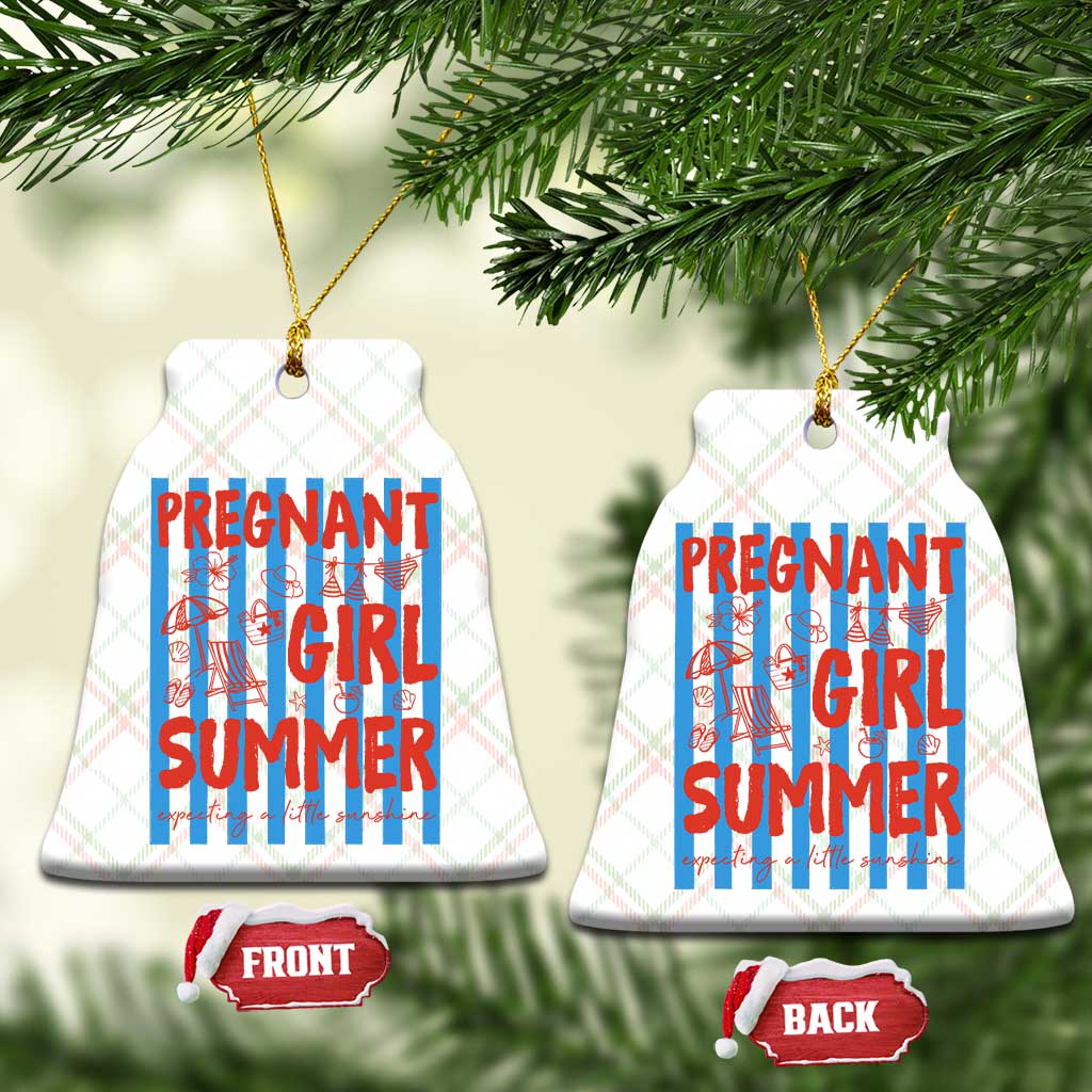 Pregnant Girl Summer Ceramic Ornament Funny Beach Pregnancy Announcement TS14 Print Your Wear