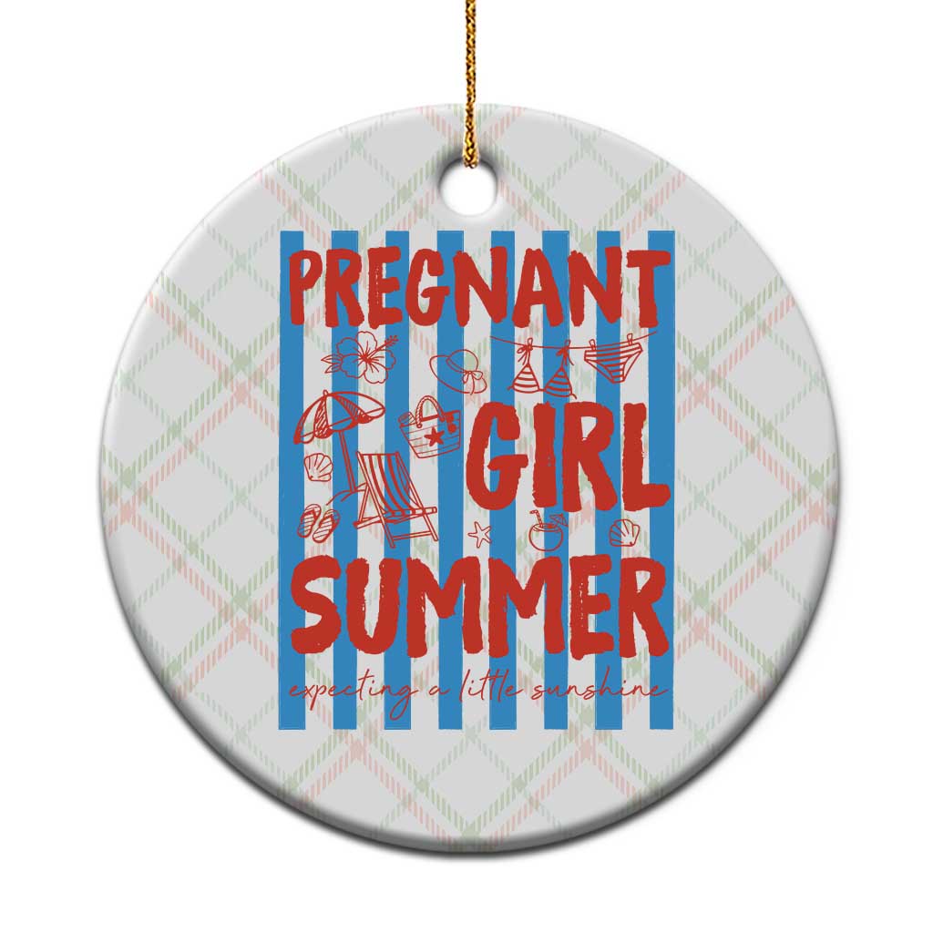Pregnant Girl Summer Ceramic Ornament Funny Beach Pregnancy Announcement TS14 1pc Christmas Plaid Print Your Wear