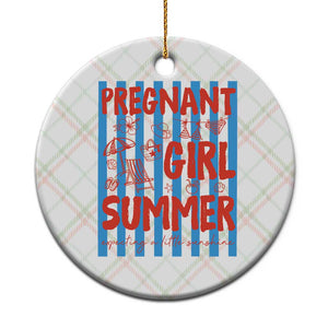 Pregnant Girl Summer Ceramic Ornament Funny Beach Pregnancy Announcement TS14 1pc Christmas Plaid Print Your Wear
