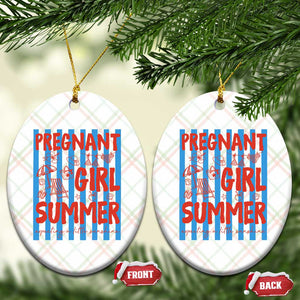 Pregnant Girl Summer Ceramic Ornament Funny Beach Pregnancy Announcement TS14 Print Your Wear