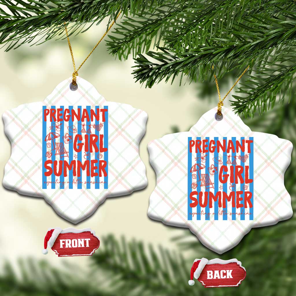 Pregnant Girl Summer Ceramic Ornament Funny Beach Pregnancy Announcement TS14 Print Your Wear