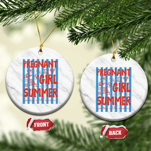 Pregnant Girl Summer Ceramic Ornament Funny Beach Pregnancy Announcement TS14 1pc White Marble Print Your Wear