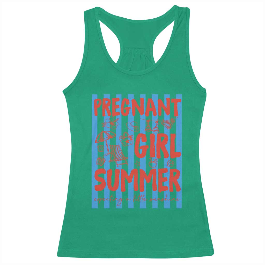 Pregnant Girl Summer Racerback Tank Top Funny Beach Pregnancy Announcement TS14 Irish Green Print Your Wear