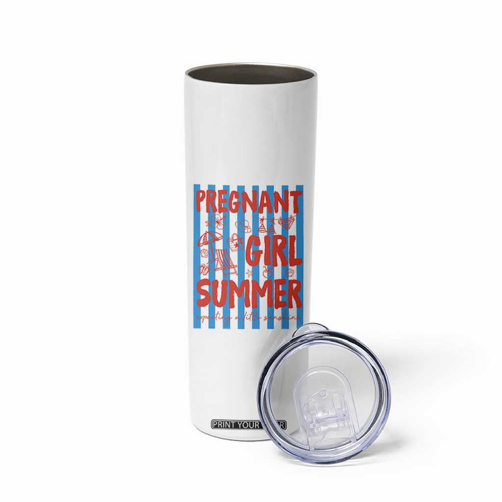 Pregnant Girl Summer Skinny Tumbler Funny Beach Pregnancy Announcement TS14 Print Your Wear