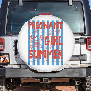 Pregnant Girl Summer Spare Tire Cover Funny Beach Pregnancy Announcement TS14 No hole White Print Your Wear
