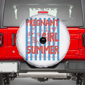 Pregnant Girl Summer Spare Tire Cover Funny Beach Pregnancy Announcement TS14 White Print Your Wear