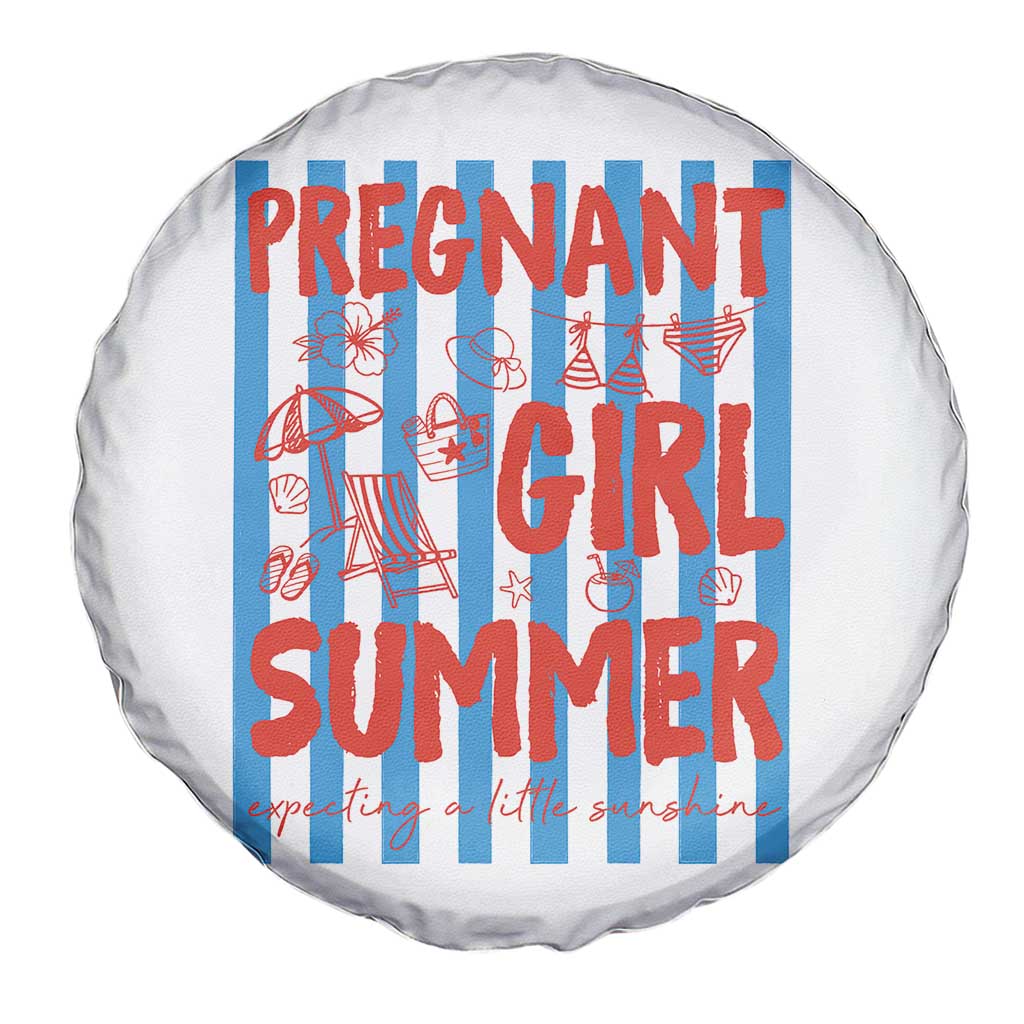 Pregnant Girl Summer Spare Tire Cover Funny Beach Pregnancy Announcement TS14 Print Your Wear