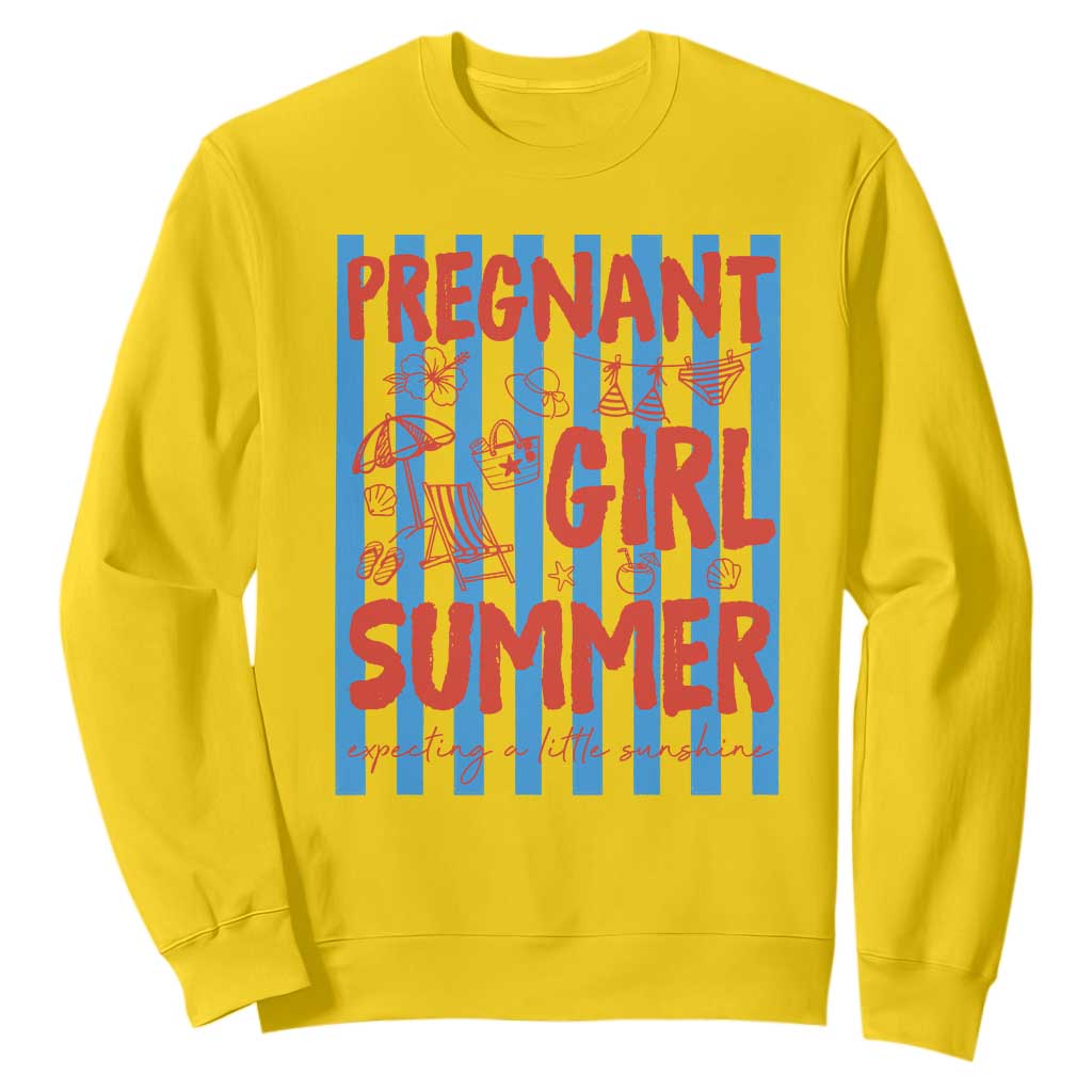 Pregnant Girl Summer Sweatshirt Funny Beach Pregnancy Announcement TS14 Daisy Print Your Wear