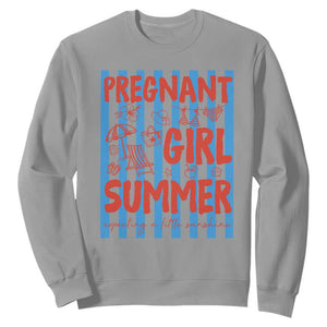 Pregnant Girl Summer Sweatshirt Funny Beach Pregnancy Announcement TS14 Sport Gray Print Your Wear