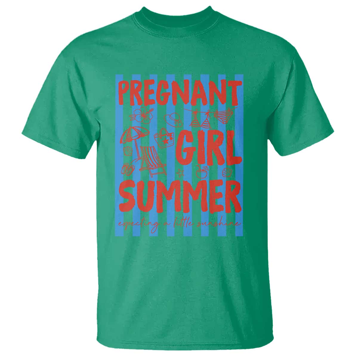 Pregnant Girl Summer T Shirt Funny Beach Pregnancy Announcement TS14 Irish Green Print Your Wear