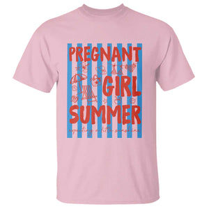 Pregnant Girl Summer T Shirt Funny Beach Pregnancy Announcement TS14 Light Pink Print Your Wear