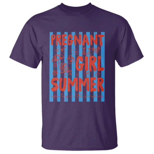 Pregnant Girl Summer T Shirt Funny Beach Pregnancy Announcement TS14 Purple Print Your Wear