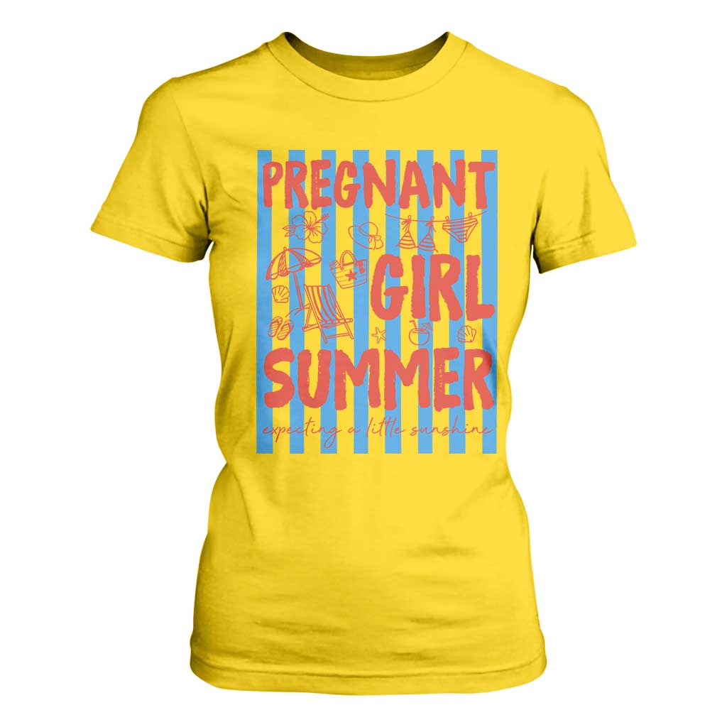 Pregnant Girl Summer T Shirt For Women Funny Beach Pregnancy Announcement TS14 Daisy Print Your Wear