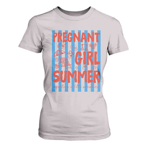 Pregnant Girl Summer T Shirt For Women Funny Beach Pregnancy Announcement TS14 Ice Gray Print Your Wear