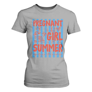 Pregnant Girl Summer T Shirt For Women Funny Beach Pregnancy Announcement TS14 Sport Gray Print Your Wear