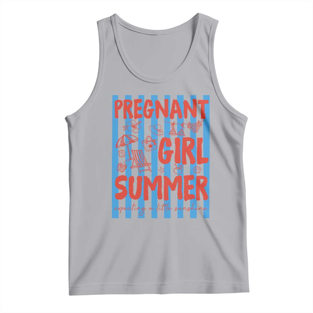 Pregnant Girl Summer Tank Top Funny Beach Pregnancy Announcement TS14 Athletic Heather Print Your Wear