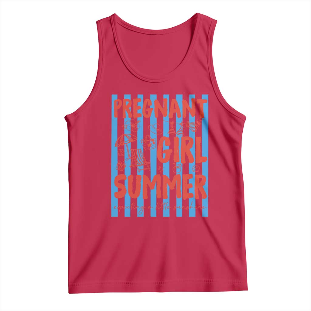 Pregnant Girl Summer Tank Top Funny Beach Pregnancy Announcement TS14 Red Print Your Wear