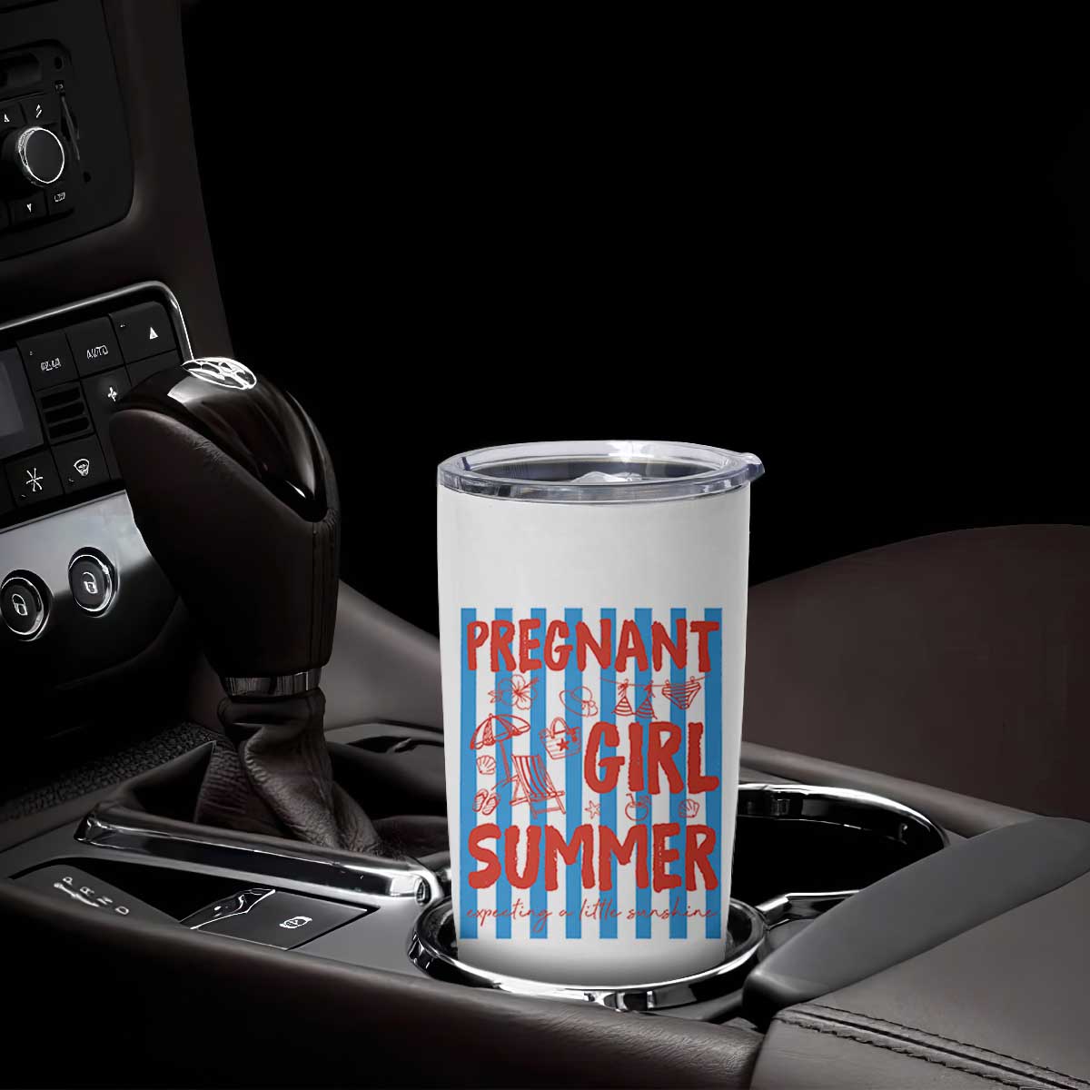 Pregnant Girl Summer Tumbler Cup Funny Beach Pregnancy Announcement TS14 Print Your Wear
