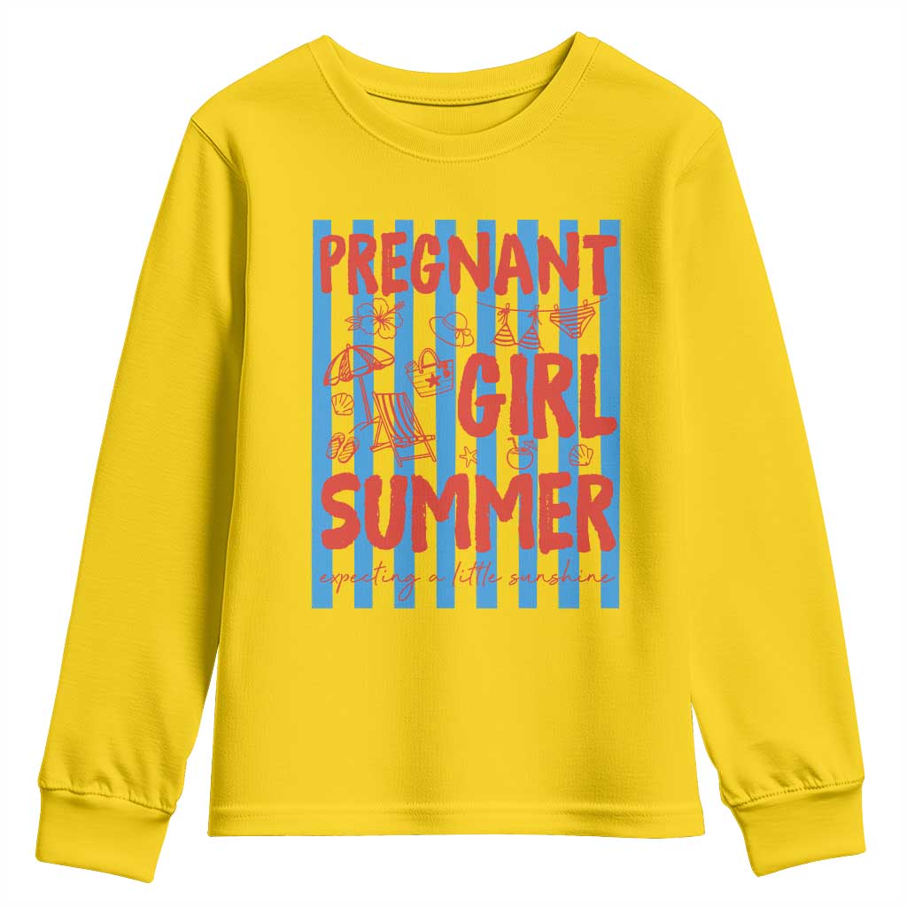 Pregnant Girl Summer Youth Sweatshirt Funny Beach Pregnancy Announcement TS14 Daisy Print Your Wear