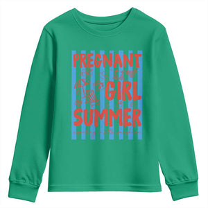 Pregnant Girl Summer Youth Sweatshirt Funny Beach Pregnancy Announcement TS14 Irish Green Print Your Wear