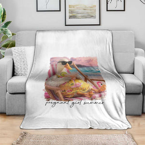 Pregnant Girl Summer Goose Mom Throw Blanket Funny Pregnancy Announcement TS14 Print Your Wear