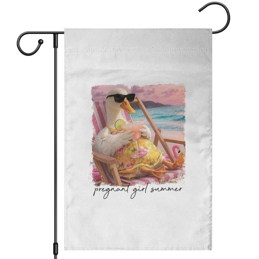 Pregnant Girl Summer Goose Mom Garden Flag Funny Pregnancy Announcement TS14 White Print Your Wear