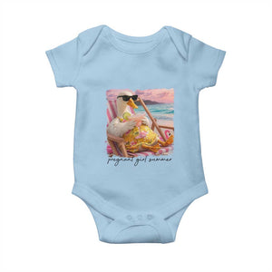 Pregnant Girl Summer Goose Mom Baby Onesie Funny Pregnancy Announcement TS14 Light Blue Print Your Wear