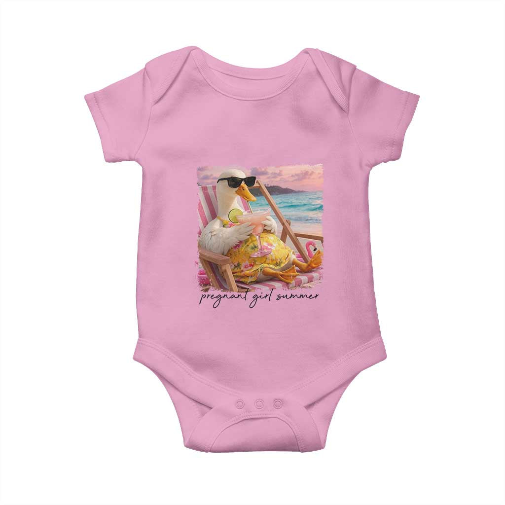 Pregnant Girl Summer Goose Mom Baby Onesie Funny Pregnancy Announcement TS14 Light Pink Print Your Wear