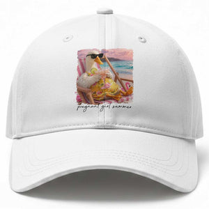 Pregnant Girl Summer Goose Mom Baseball Cap Funny Pregnancy Announcement TS14 Print Your Wear
