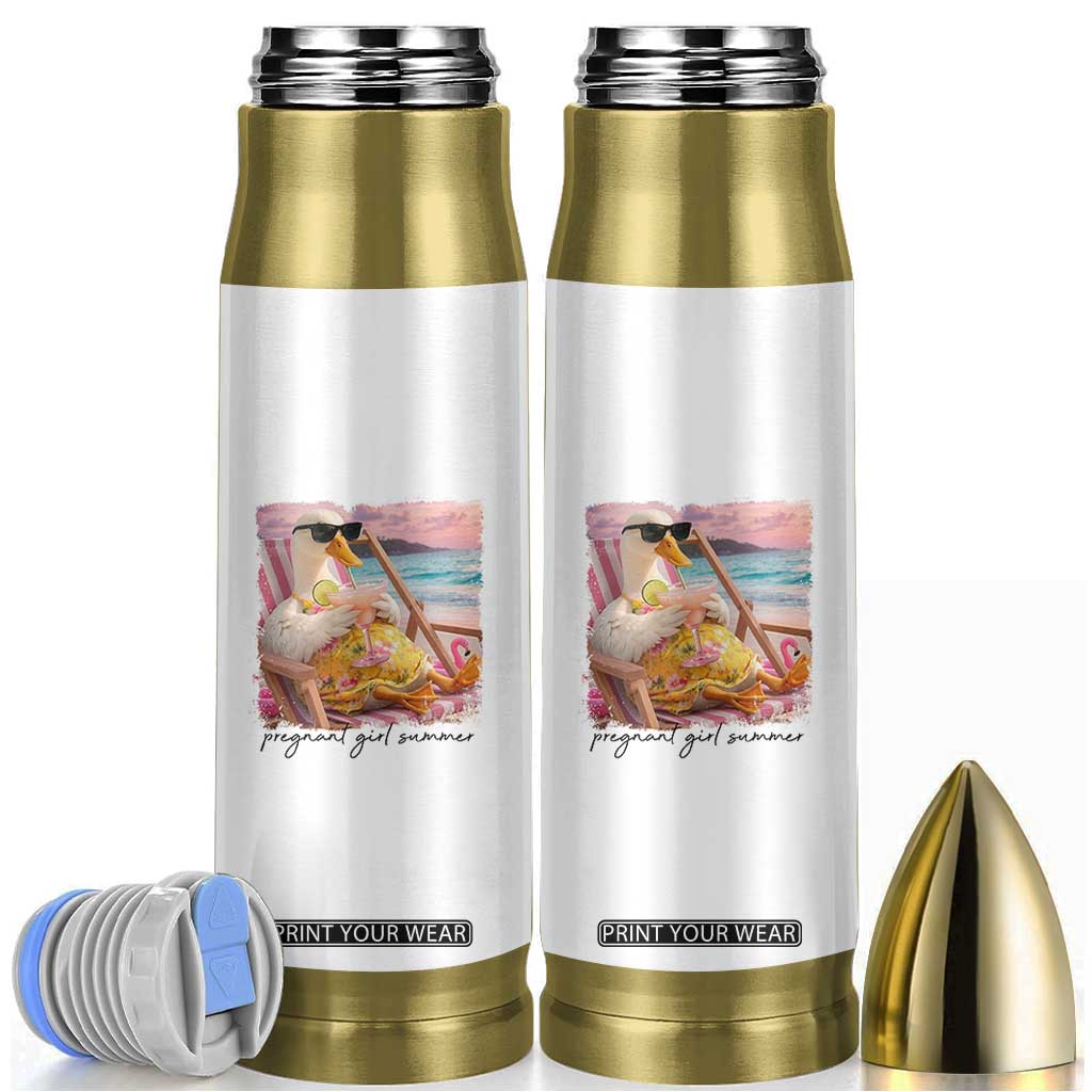 Pregnant Girl Summer Goose Mom Bullet Tumbler Funny Pregnancy Announcement TS14 White Print Your Wear