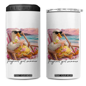 Pregnant Girl Summer Goose Mom 4 in 1 Can Cooler Tumbler Funny Pregnancy Announcement TS14 One Size: 16 oz White Print Your Wear