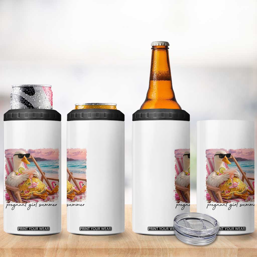 Pregnant Girl Summer Goose Mom 4 in 1 Can Cooler Tumbler Funny Pregnancy Announcement TS14 Print Your Wear