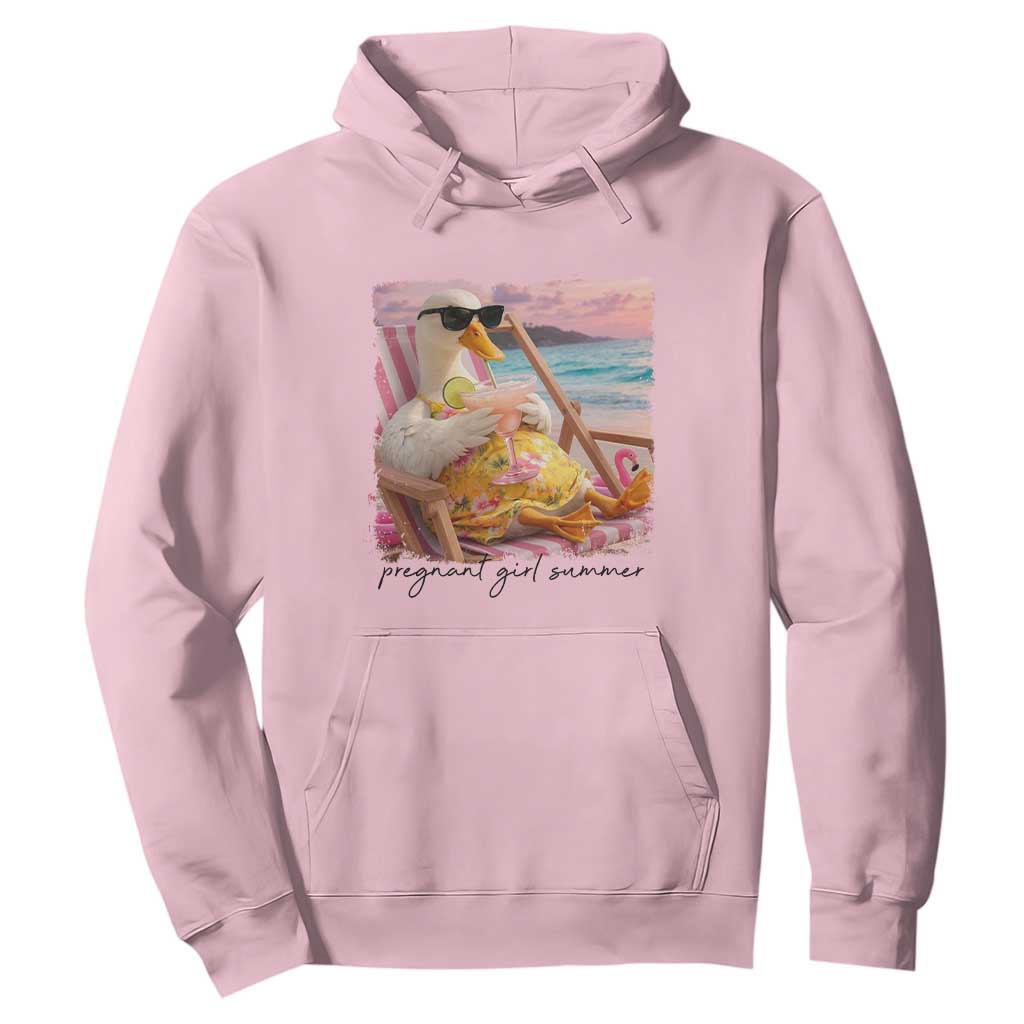 Pregnant Girl Summer Goose Mom Hoodie Funny Pregnancy Announcement TS14 Light Pink Print Your Wear