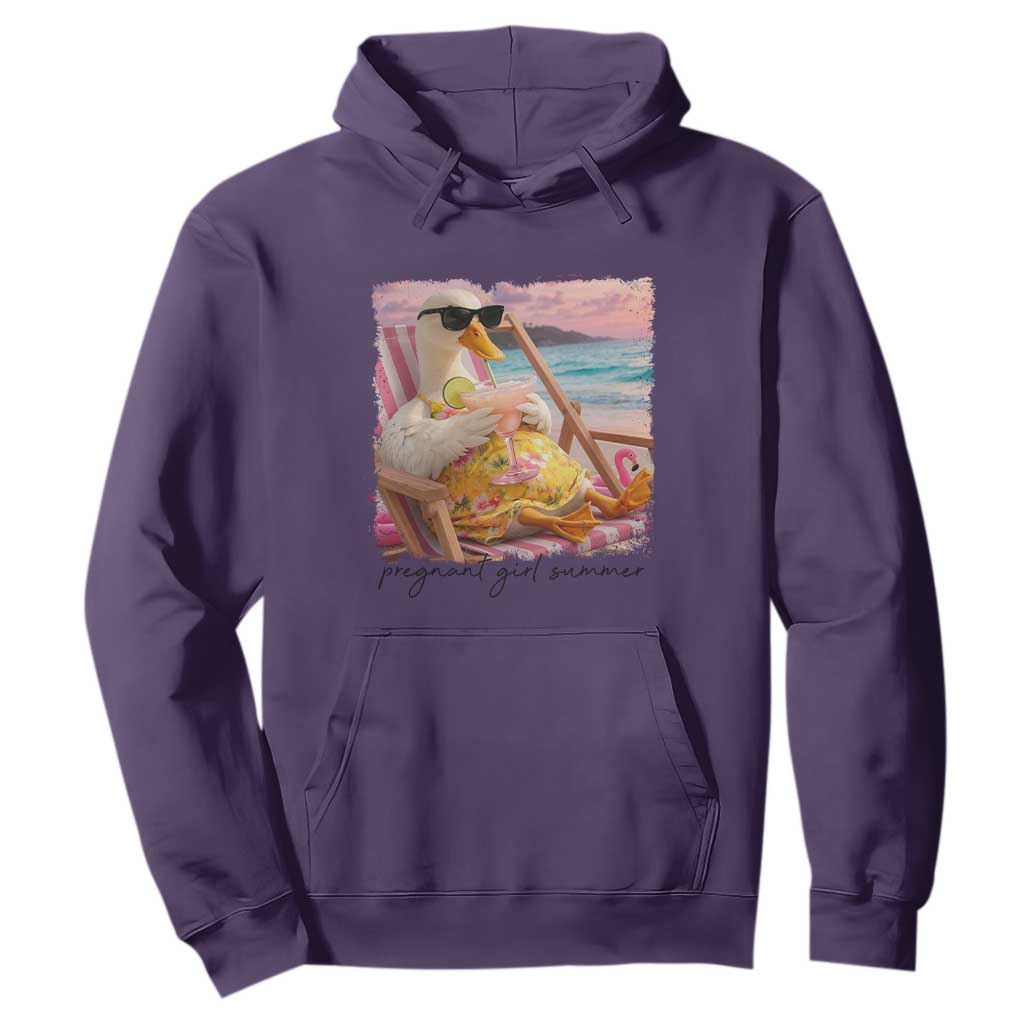 Pregnant Girl Summer Goose Mom Hoodie Funny Pregnancy Announcement TS14 Purple Print Your Wear