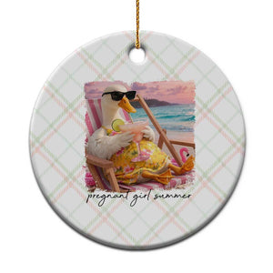 Pregnant Girl Summer Goose Mom Ceramic Ornament Funny Pregnancy Announcement TS14 1pc Christmas Plaid Print Your Wear