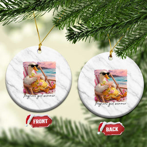 Pregnant Girl Summer Goose Mom Ceramic Ornament Funny Pregnancy Announcement TS14 1pc White Marble Print Your Wear