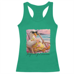 Pregnant Girl Summer Goose Mom Racerback Tank Top Funny Pregnancy Announcement TS14 Irish Green Print Your Wear
