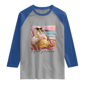 Pregnant Girl Summer Goose Mom Raglan Shirt Funny Pregnancy Announcement TS14 Sport Gray Royal Print Your Wear