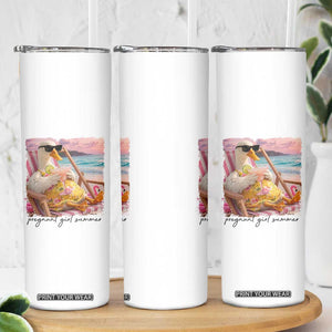 Pregnant Girl Summer Goose Mom Skinny Tumbler Funny Pregnancy Announcement TS14 Print Your Wear