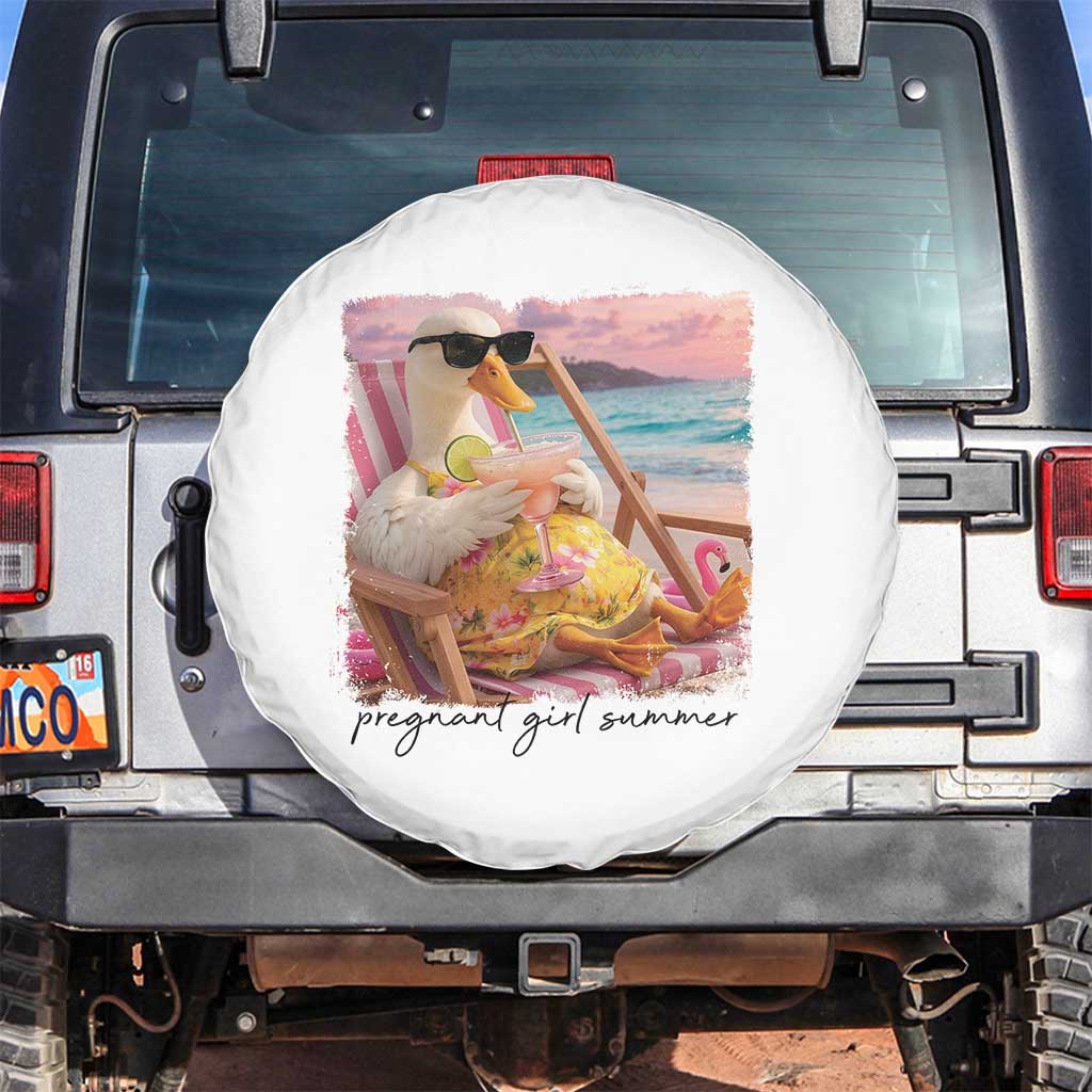 Pregnant Girl Summer Goose Mom Spare Tire Cover Funny Pregnancy Announcement TS14 No hole White Print Your Wear