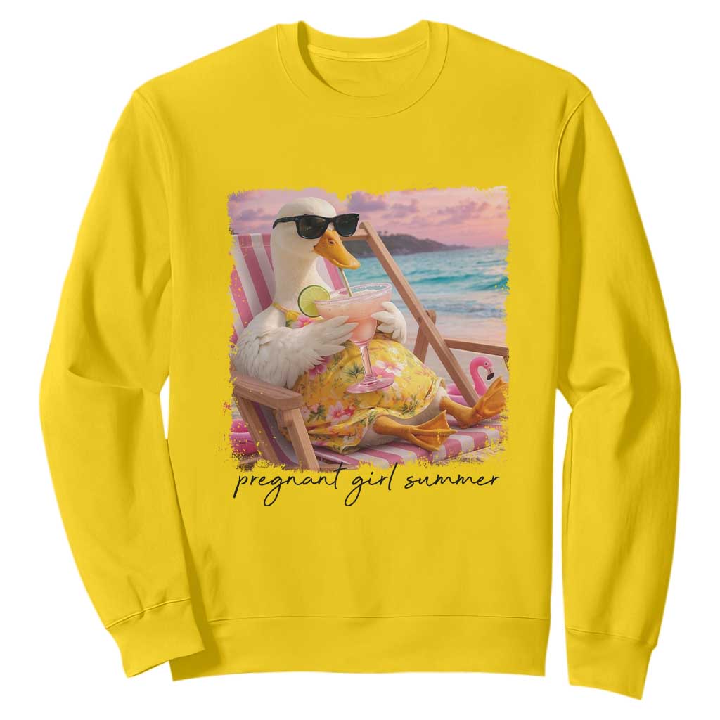 Pregnant Girl Summer Goose Mom Sweatshirt Funny Pregnancy Announcement TS14 Daisy Print Your Wear