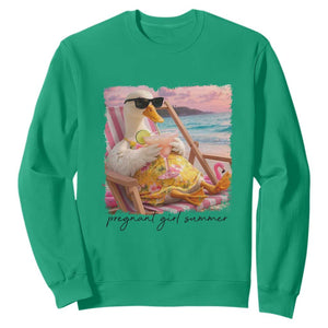Pregnant Girl Summer Goose Mom Sweatshirt Funny Pregnancy Announcement TS14 Irish Green Print Your Wear