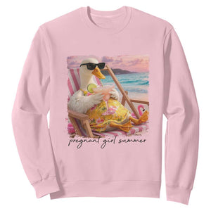 Pregnant Girl Summer Goose Mom Sweatshirt Funny Pregnancy Announcement TS14 Light Pink Print Your Wear