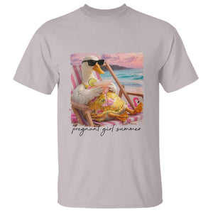 Pregnant Girl Summer Goose Mom T Shirt Funny Pregnancy Announcement TS14 Ice Gray Print Your Wear