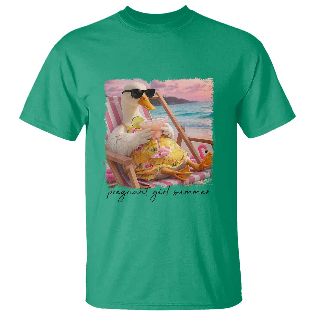Pregnant Girl Summer Goose Mom T Shirt Funny Pregnancy Announcement TS14 Irish Green Print Your Wear