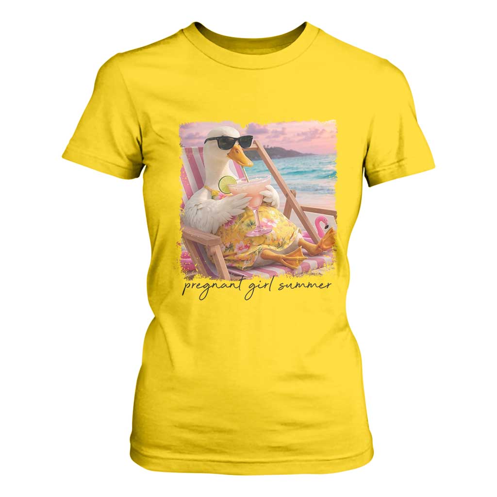 Pregnant Girl Summer Goose Mom T Shirt For Women Funny Pregnancy Announcement TS14 Daisy Print Your Wear