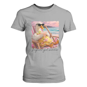Pregnant Girl Summer Goose Mom T Shirt For Women Funny Pregnancy Announcement TS14 Sport Gray Print Your Wear