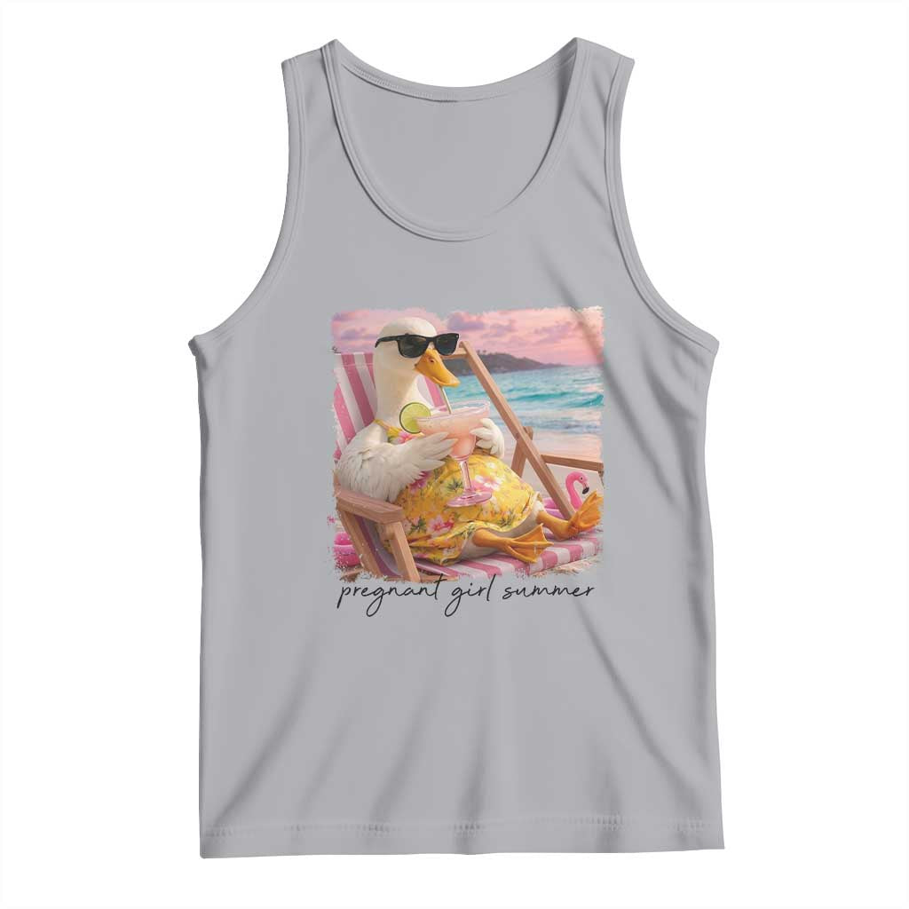 Pregnant Girl Summer Goose Mom Tank Top Funny Pregnancy Announcement TS14 Athletic Heather Print Your Wear